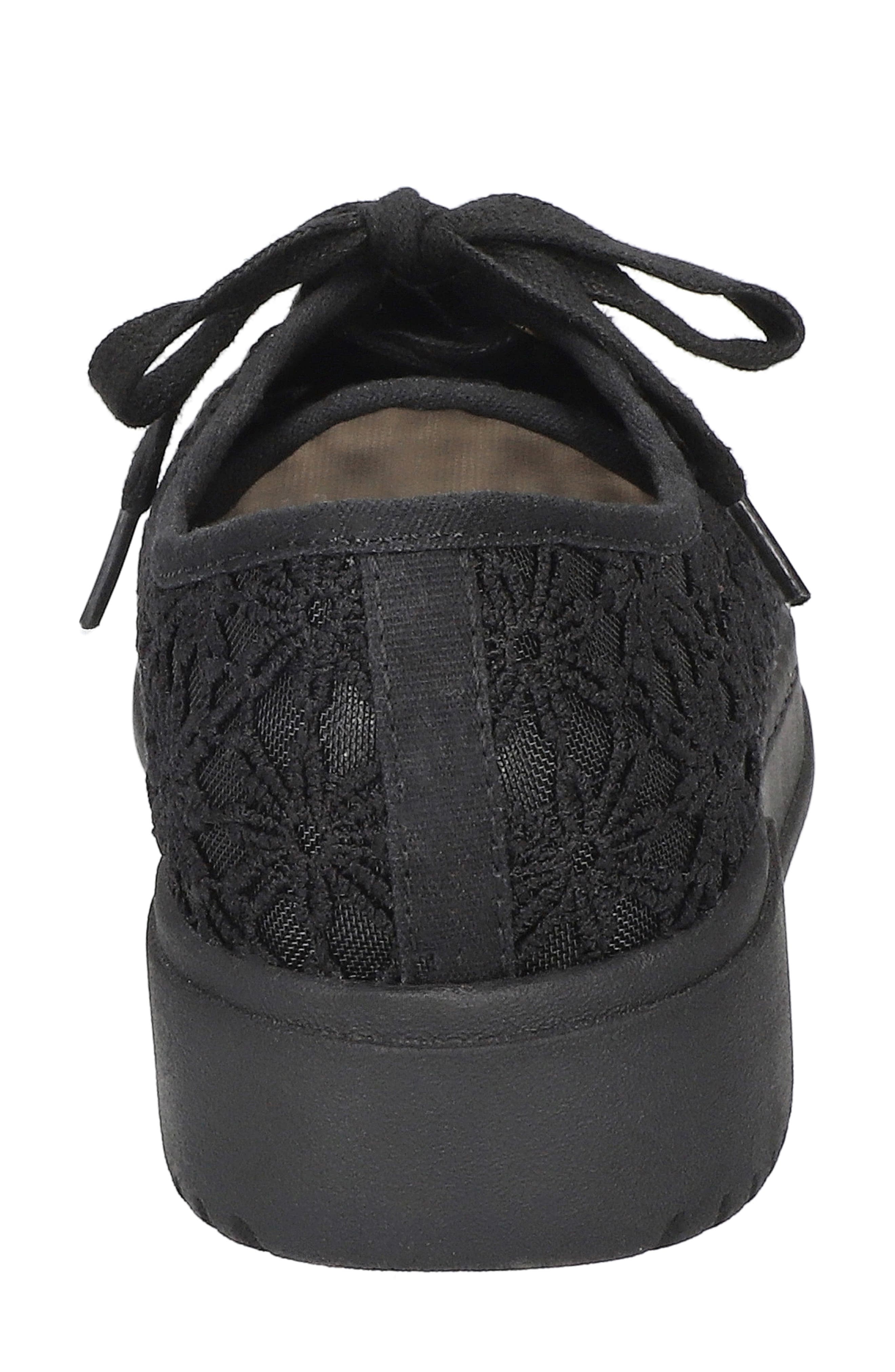 Bella Vita Abagale Lace Platform Sneaker, Alternate, color, Black Flower Embroidery Mesh