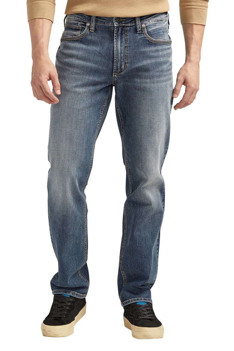 Eddie Athletic Fit Tapered Jeans, Main, color, INDIGO
