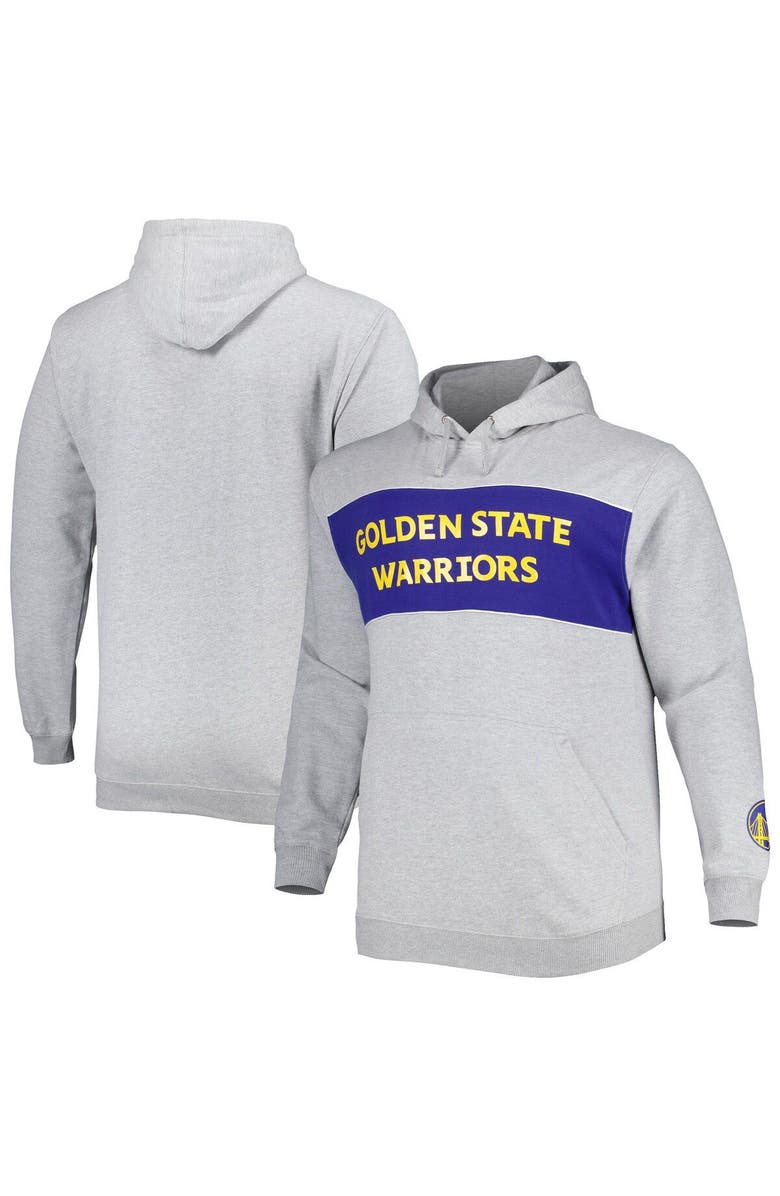 FANATICS Men's Fanatics Branded Heather Gray Golden State Warriors Big & Tall Wordmark Pullover Hoodie, Main, color, Heather Gray