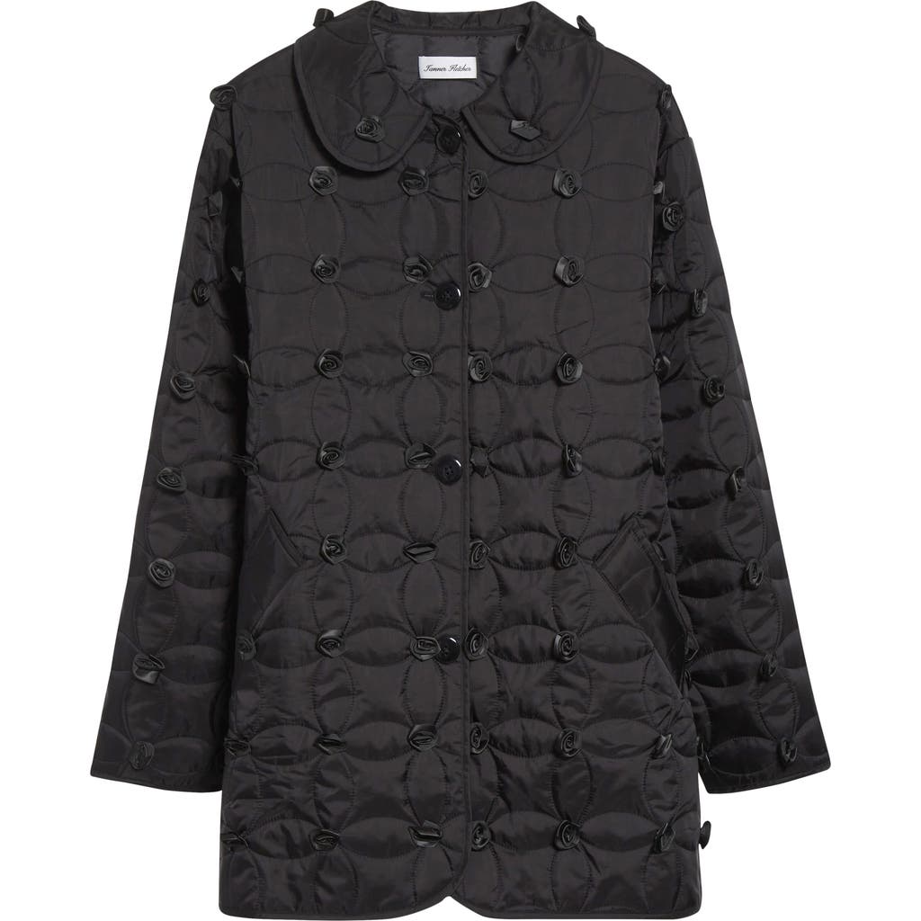 Tanner Fletcher Gender Inclusive Arnie Rosette Embellished Quilted Jacket In Blue