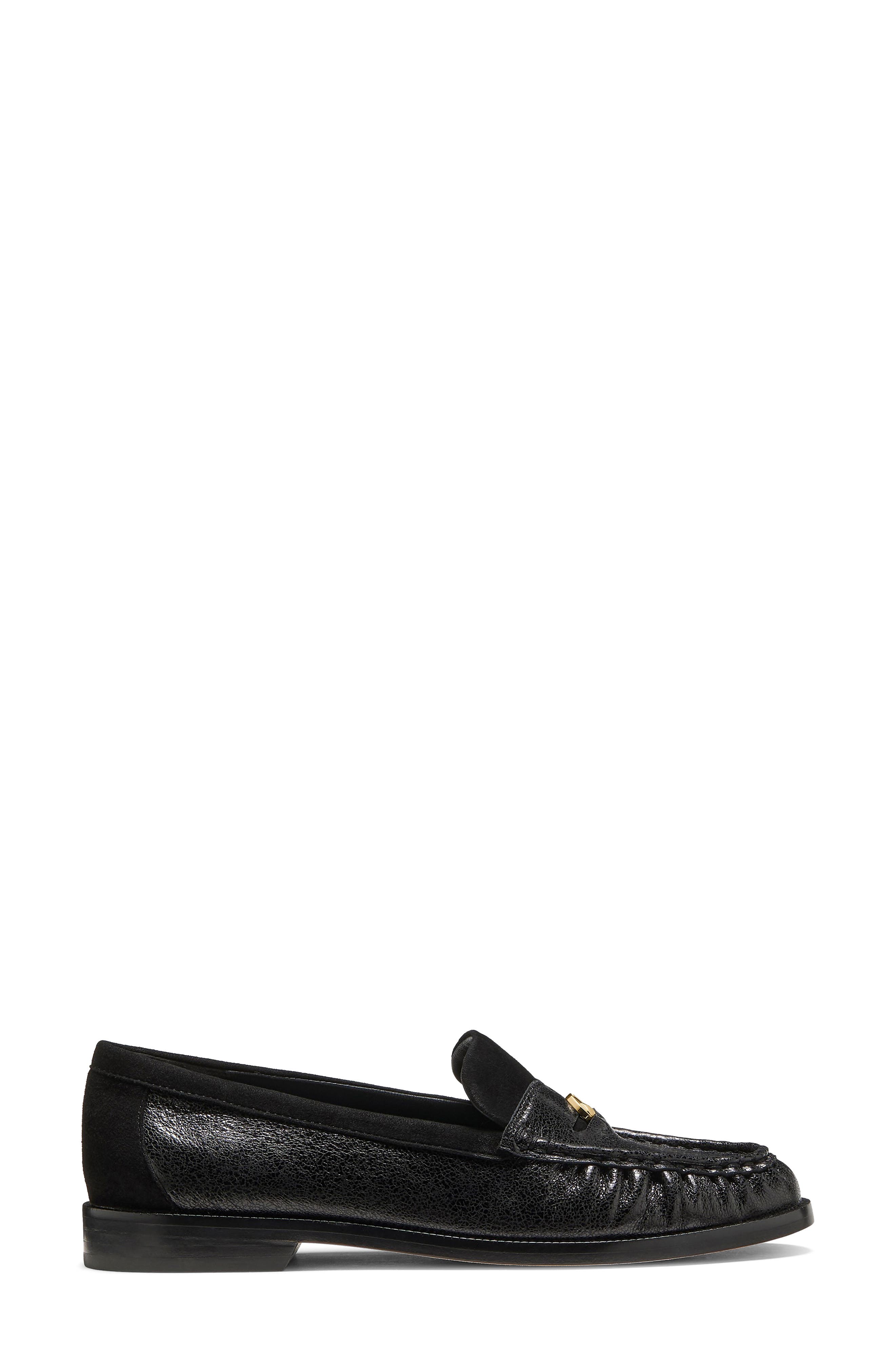 penny loafer, Alternate, color, BLACK