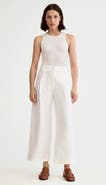 Smythe Linen Cropped Pleated Trouser