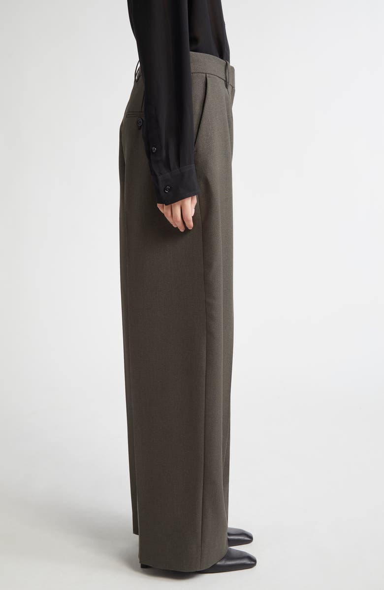 TOTEME Tailored Wool Blend Wide Leg Trousers, Alternate, color, Forest