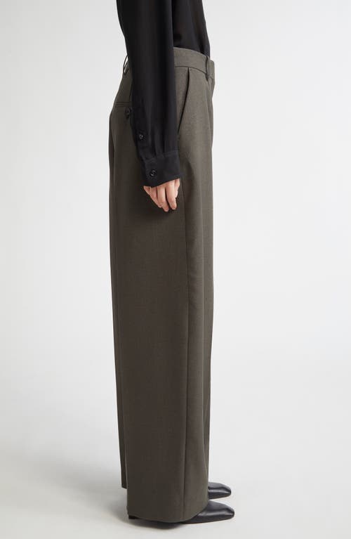 Totême Toteme Tailored Wool Blend Wide Leg Trousers In Green