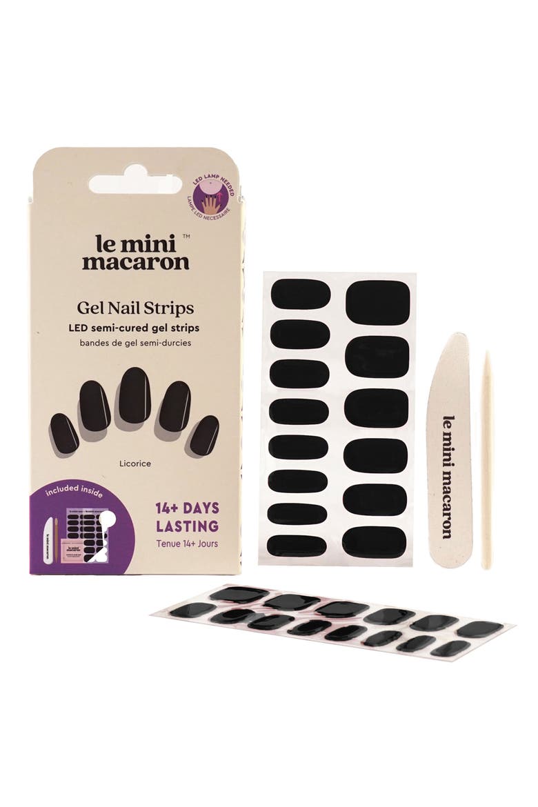 Gel Nail Strips Kit, Main, color, LICORICE