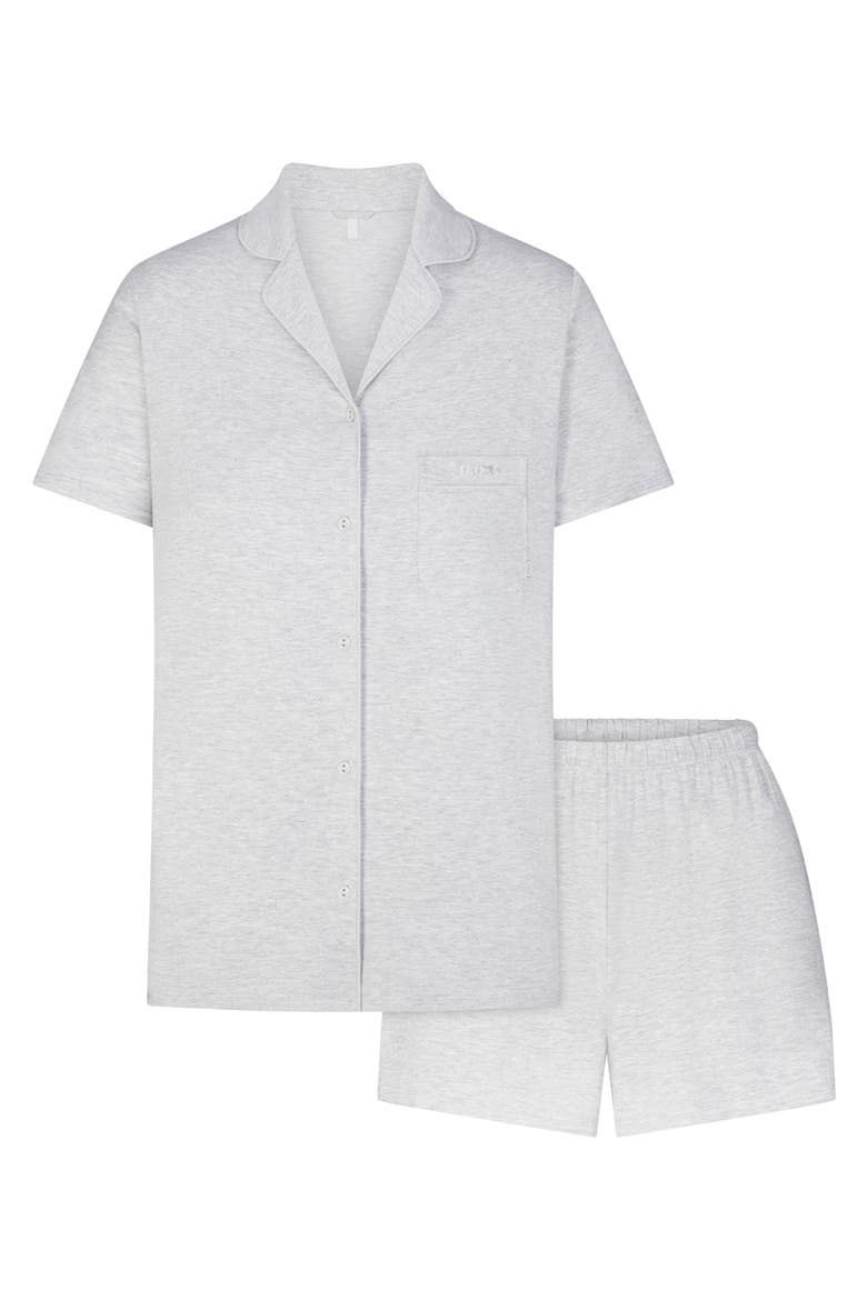 Short Sleeve Pajamas, Alternate, color, LIGHT HEATHER GREY