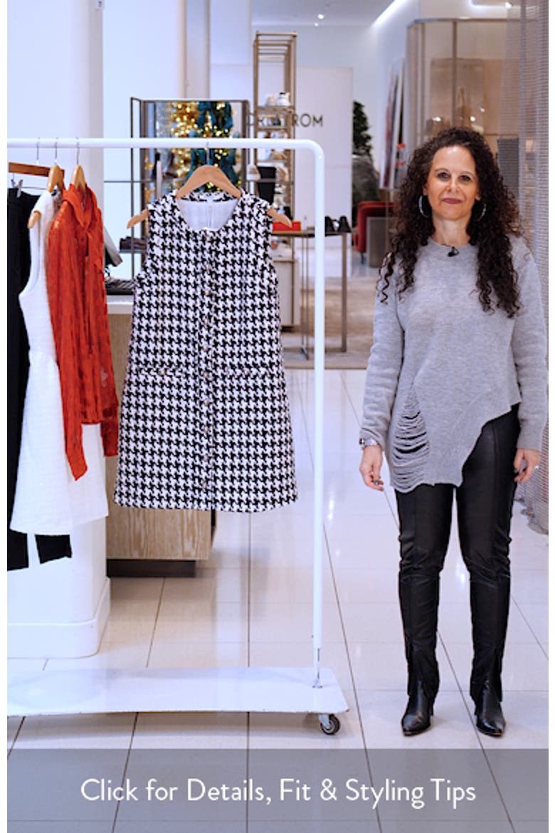 Houndstooth Check Shift Minidress video
