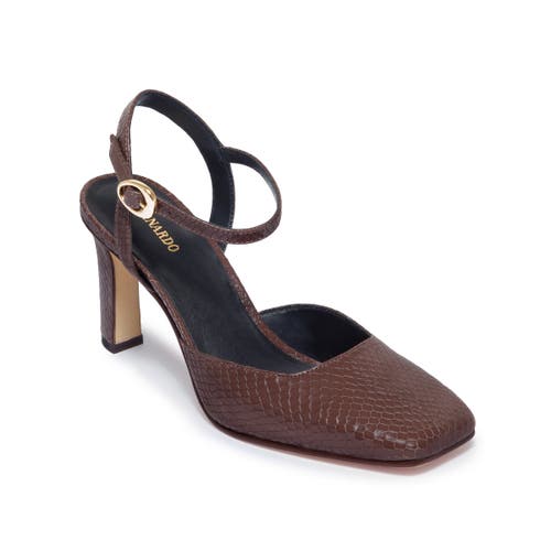Bernardo Gama Snake-embossed Leather Pumps In Brown