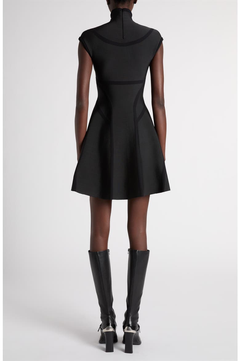 Panelled Silk Minidress, Alternate, color, BLACK/ BLACK