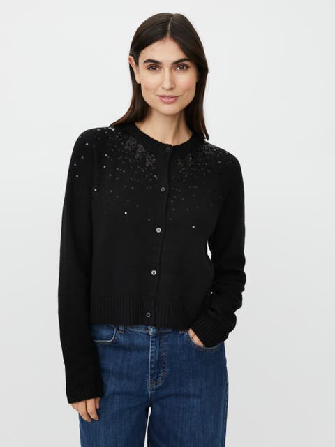 Malitana Sequined Button Front Cardigan