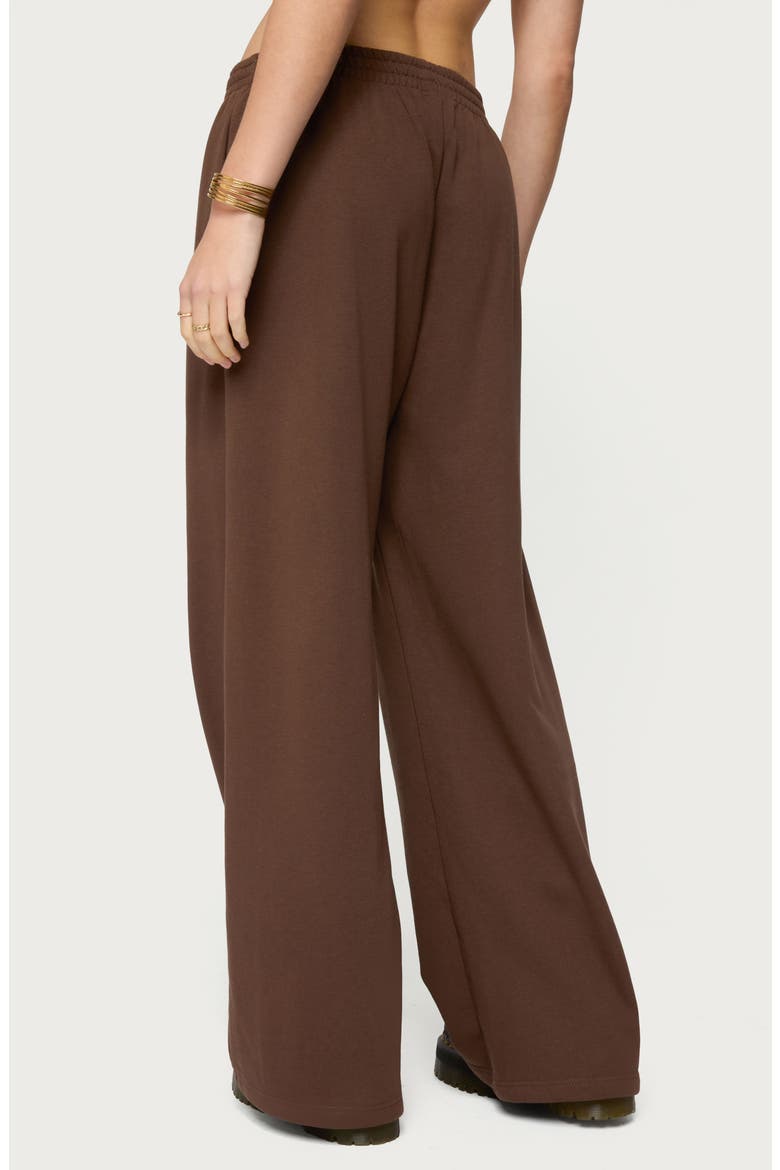 Binah Wide Leg French Terry Sweatpants, Alternate, color, DARK-BROWN
