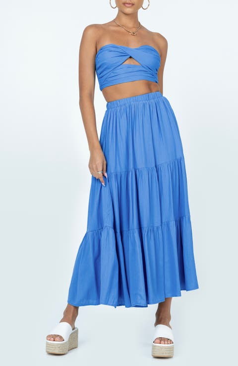Allie Strapless Crop Top & Maxi Skirt Set