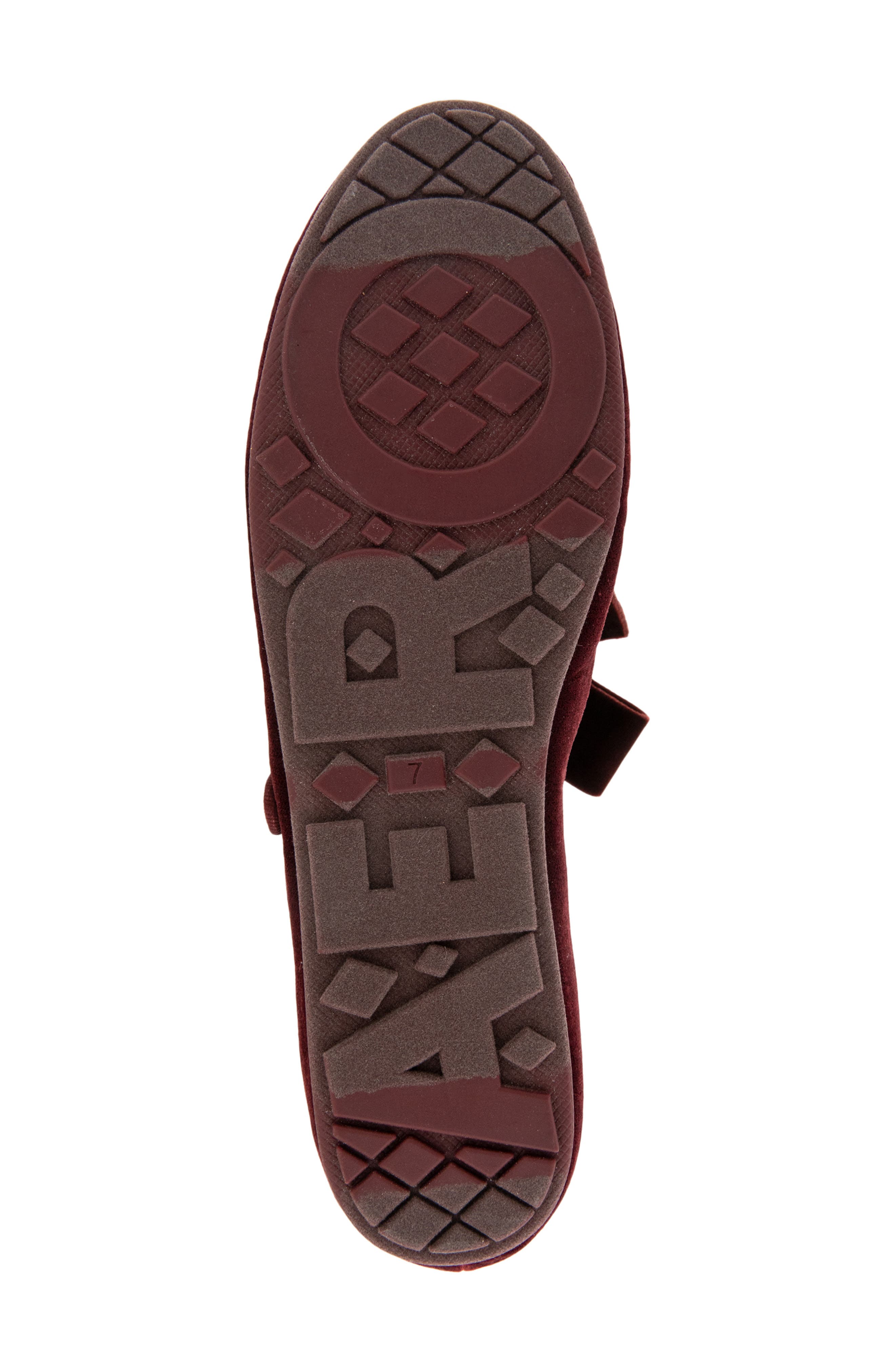 Poppy Mary Jane Flat, Alternate, color, BURGUNDY VELVET FABRIC