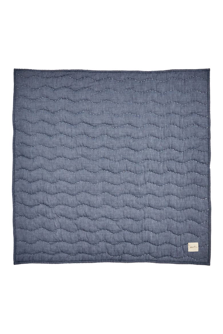 Chambray Blanket, Alternate, color, IVORY/ NAVY