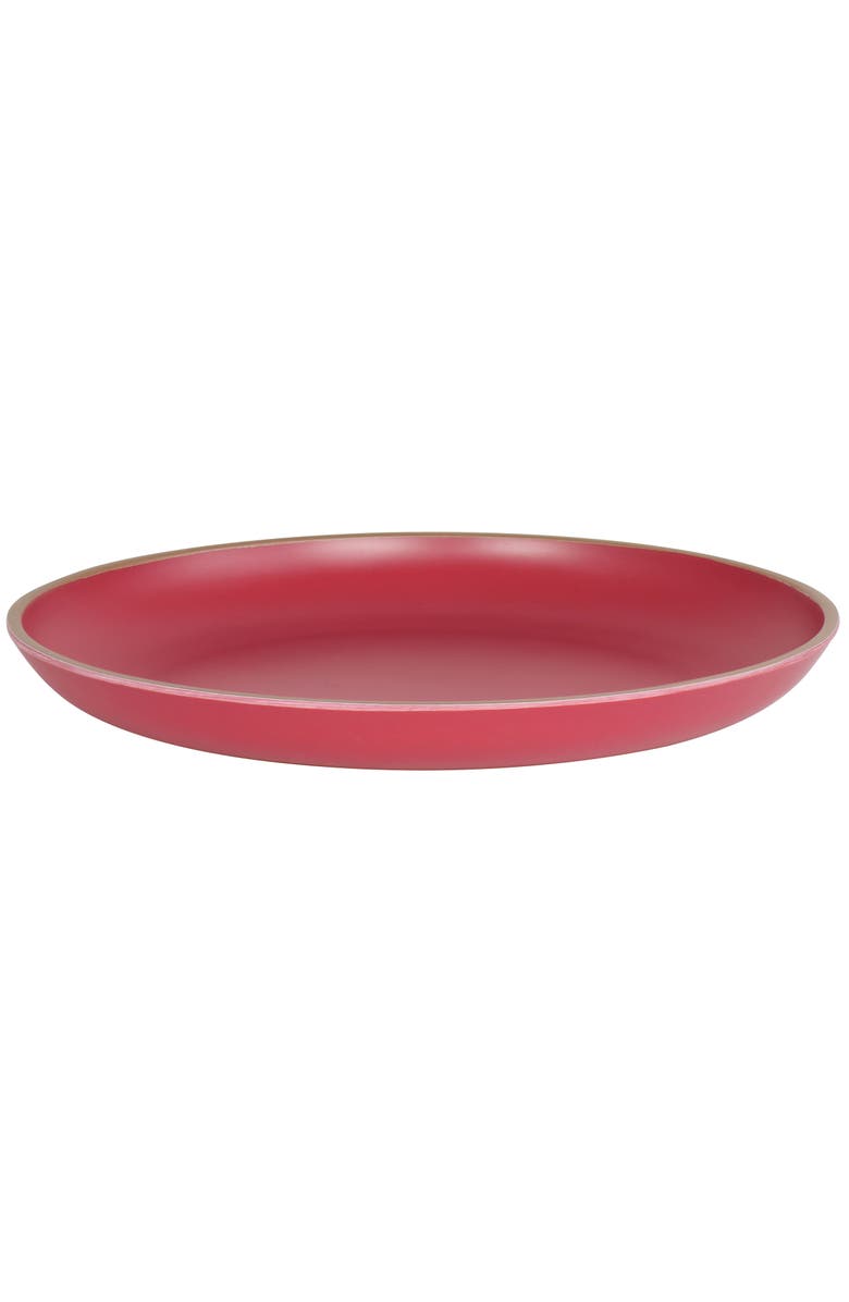 Gibson Home Rockabye 4 Piece Melamine Dinner Plate Set, Alternate, color, Dark Pink