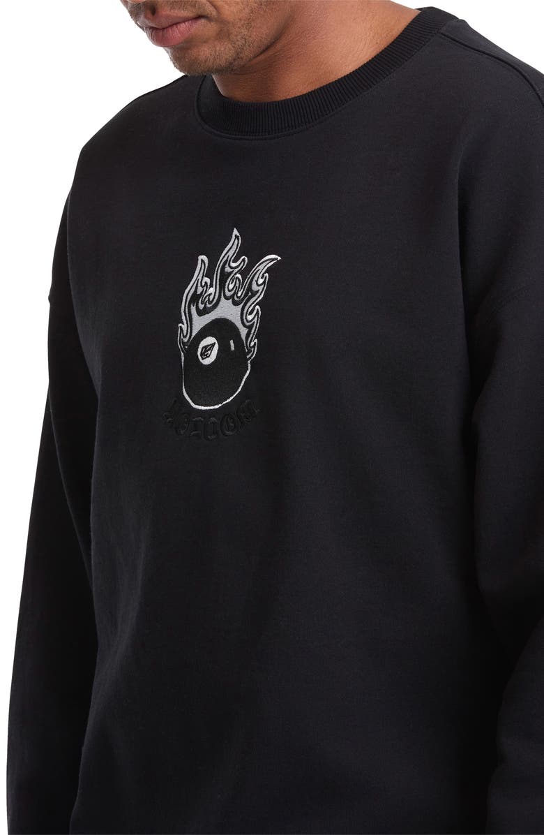 Volcom x Seth Conboy Embroidered Crewneck Sweatshirt, Alternate, color, Black