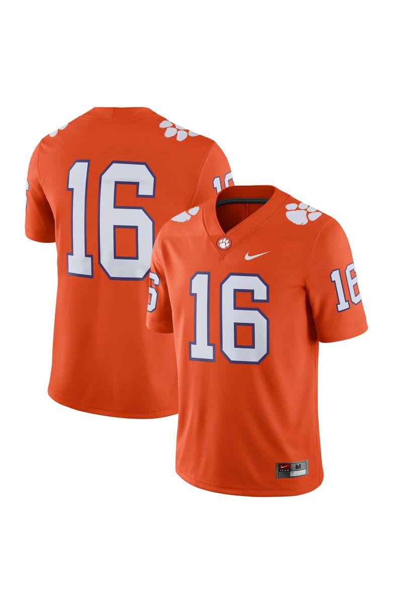 Nike Men's Nike #16 Orange Clemson Tigers Game Jersey, Main, color, 
