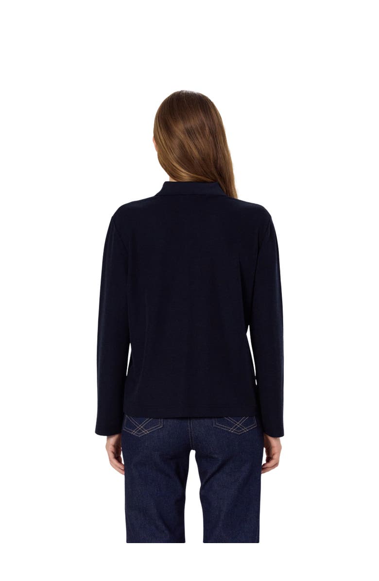 GERARD DAREL Hilary Long Sleeve Polo Shirt, Alternate, color, Navy Blue