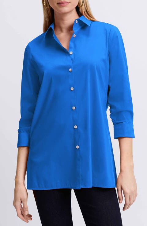 Evelyn Three-Quarter Sleeve Button-Up Shirt