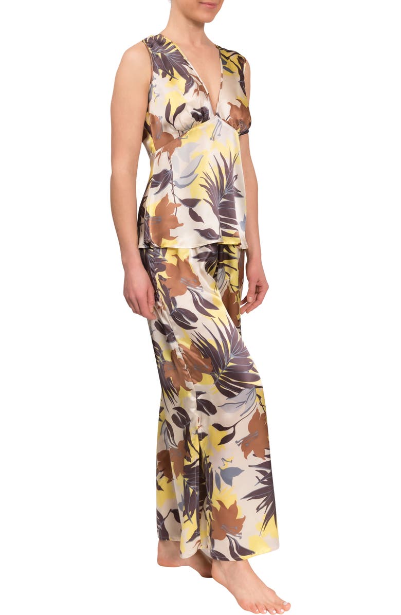 Everyday Ritual Ilsa Emily Satin Pajamas, Alternate, color, Tropical Foliage