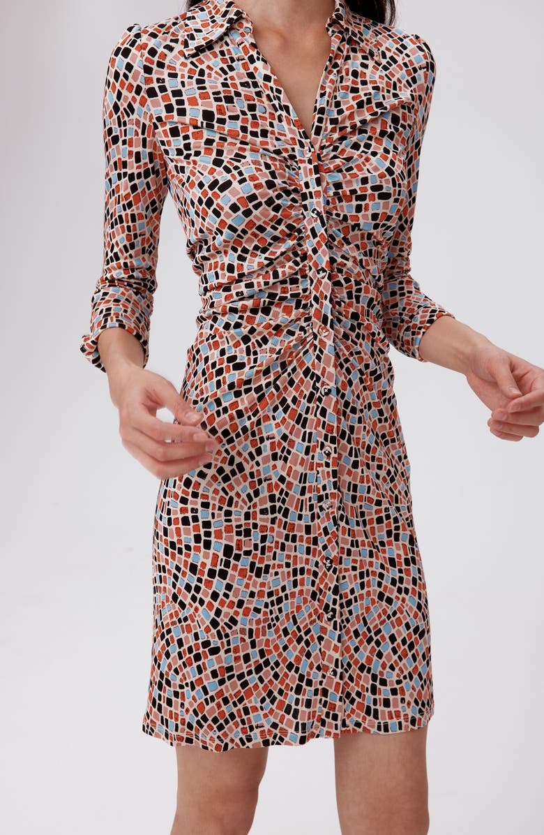 DVF Sheska Geo Print Shirtdress, Alternate, color,