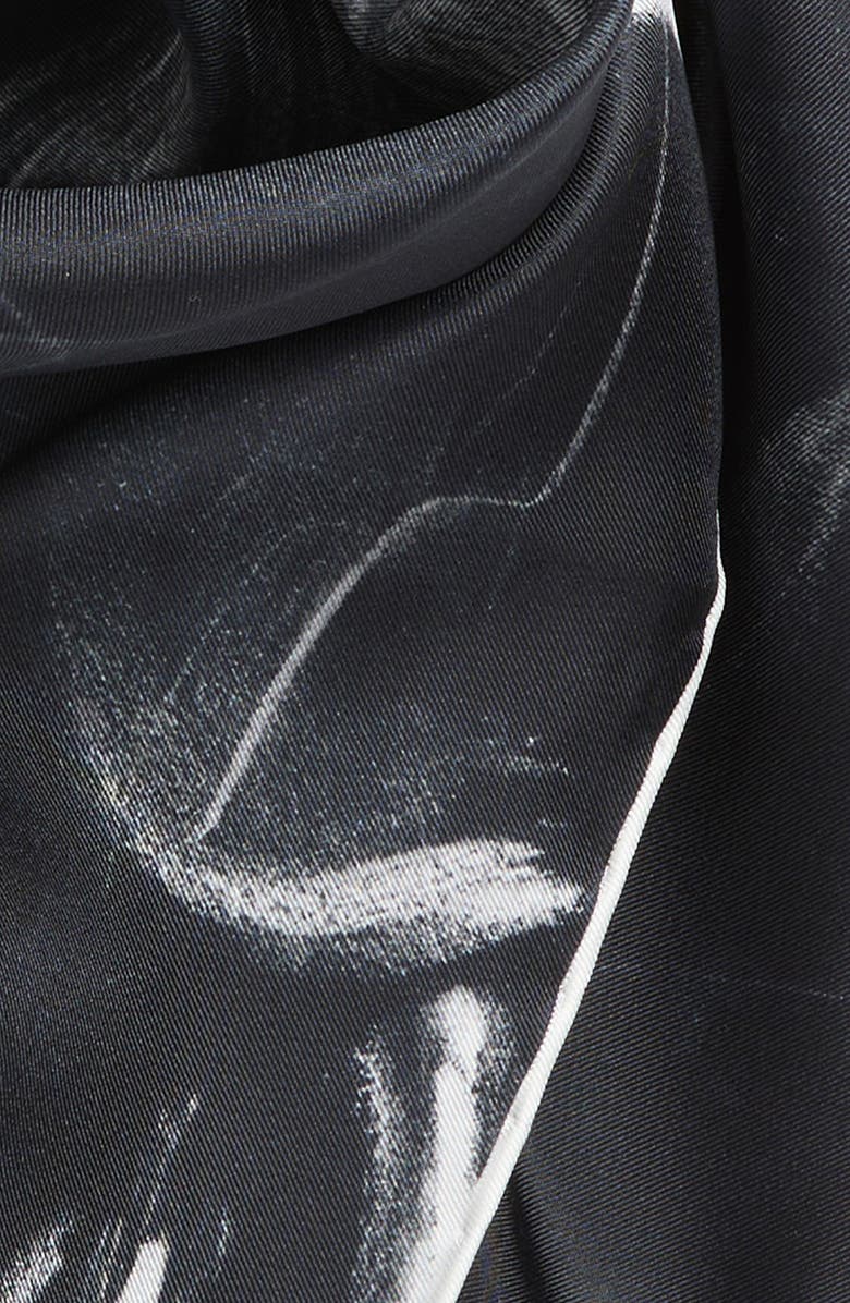 Lafayette 148 New York Charcoal Dust Square Silk Scarf, Alternate, color, Black Multi