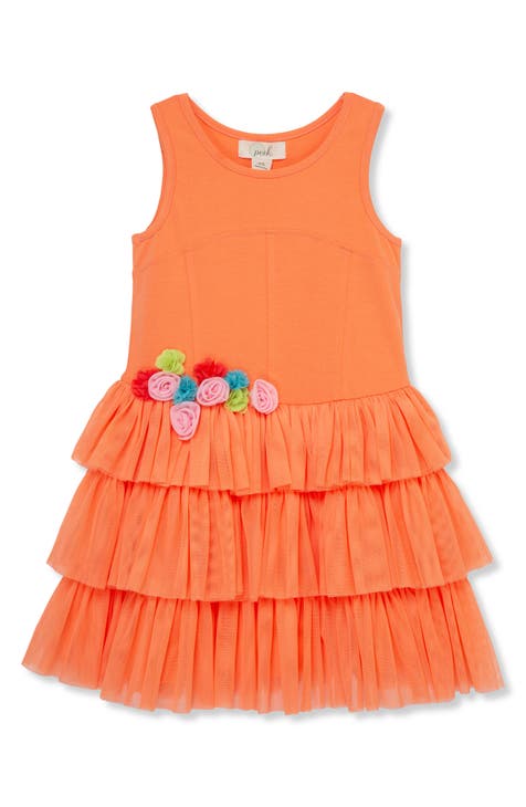 Kids' Rosette Tiered Dress (Toddler, Little Kid & Big Kid)