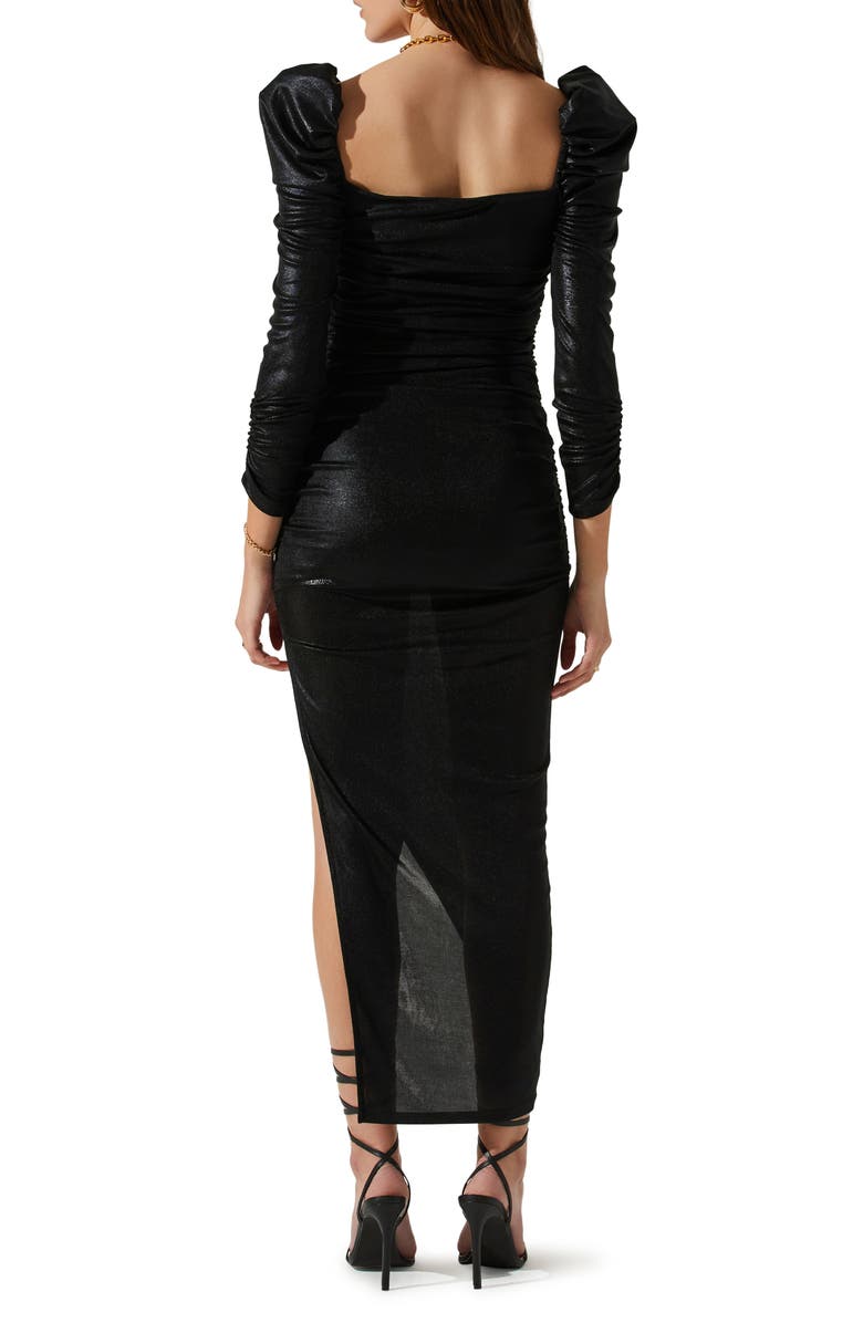 ASTR the Label Vanozza Metallic Ruched Cocktail Dress, Alternate, color, 