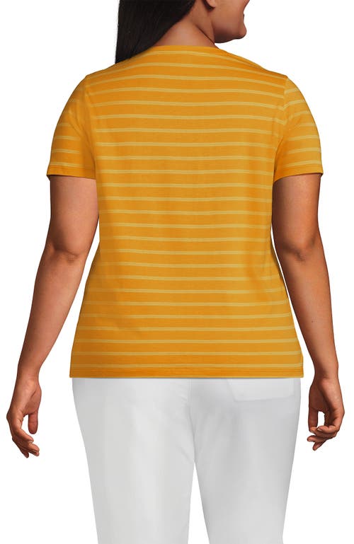 Lands' End Plus Size Supima Cotton Crewneck T-shirt In Yellow