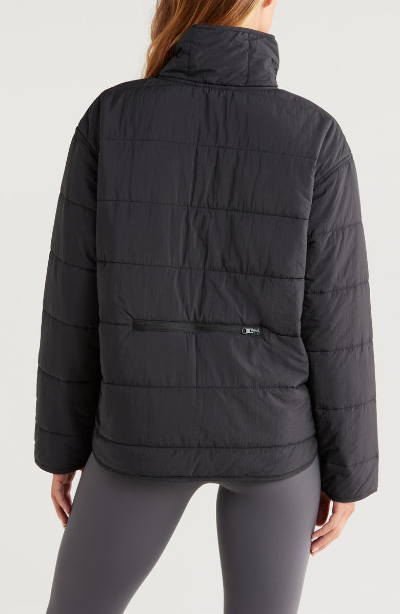 Zella Quilted Packable Jacket, Alternate, color, Black
