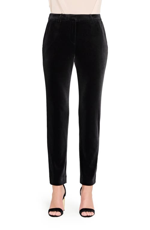 Tahari Asl Velvet Straight Leg Pants In Black