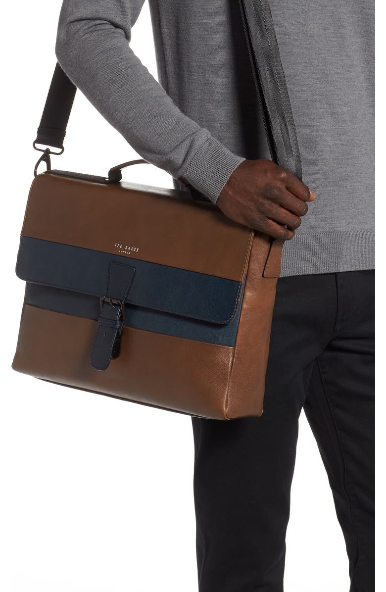 Ted Baker London Leather Briefcase, Alternate, color,