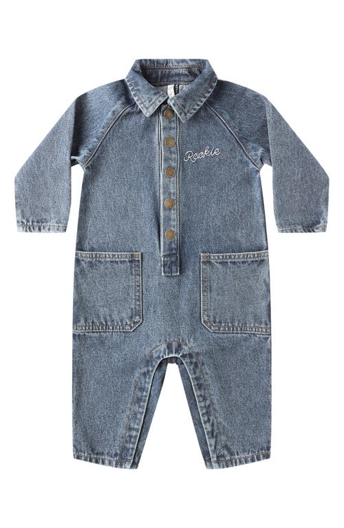 Quincy Mae Denim Jumpsuit In Blue