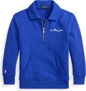 Polo Ralph Lauren Kids' Polo Team Embroidered French Terry Half Zip Sweatshirt