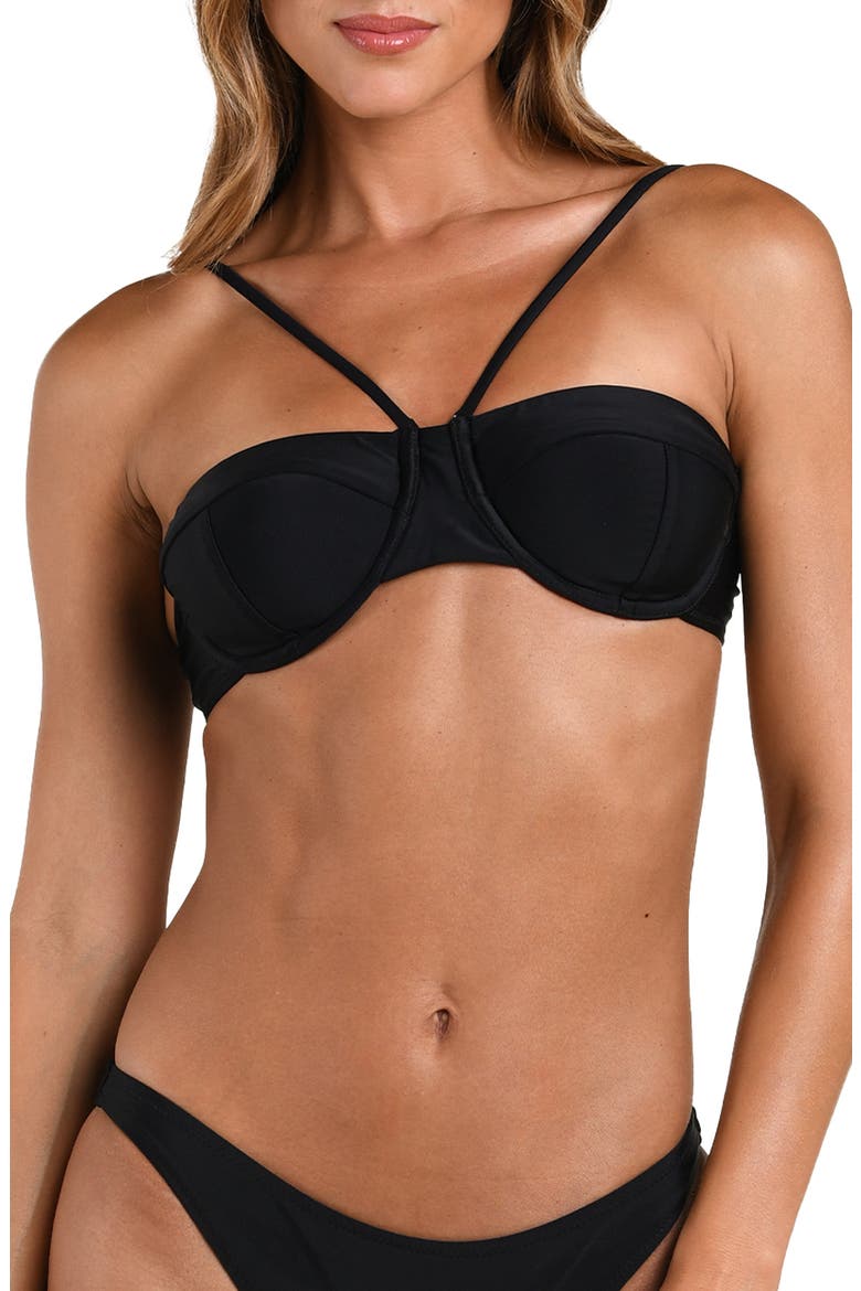 Alexandria Underwire Bikini Top, Alternate, color, BLACK