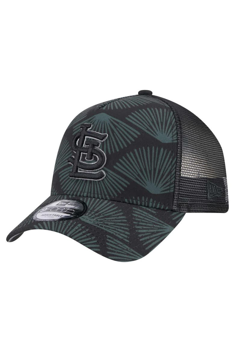 Men's New Era  Black St. Louis Cardinals 9FORTY A-Frame Trucker Adjustable Hat, Main, color, Black