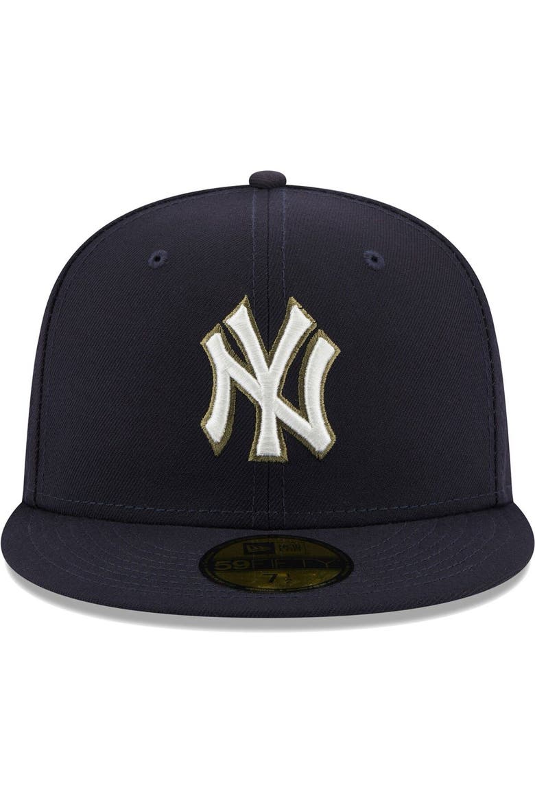 Men's New Era Navy New York Yankees 100th Anniversary Spring Training Botanical 59FIFTY Fitted Hat, Alternate, color, Navy