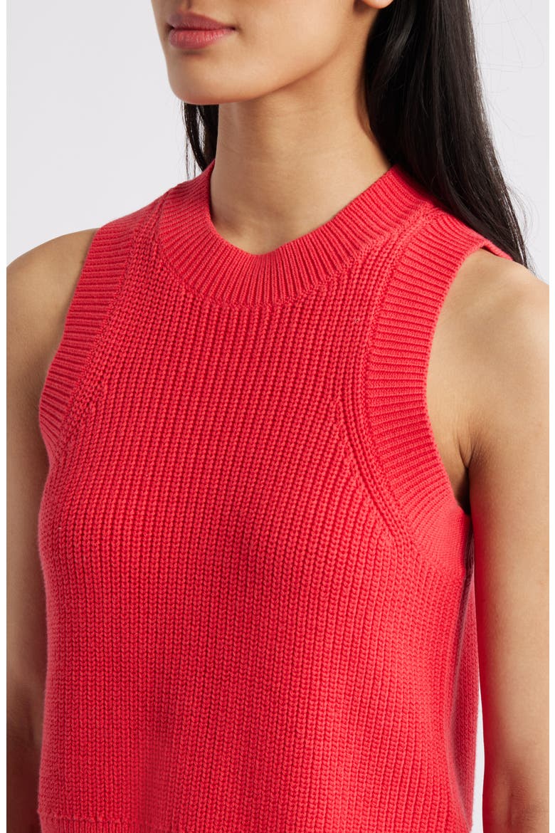Demi Cotton Sweater Vest, Alternate, color, TOMATO