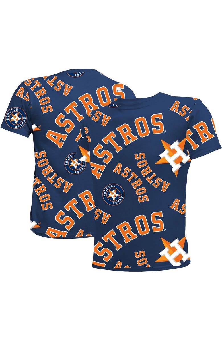STITCHES Youth Stitches Navy Houston Astros Allover Team T-Shirt, Main, color, Navy