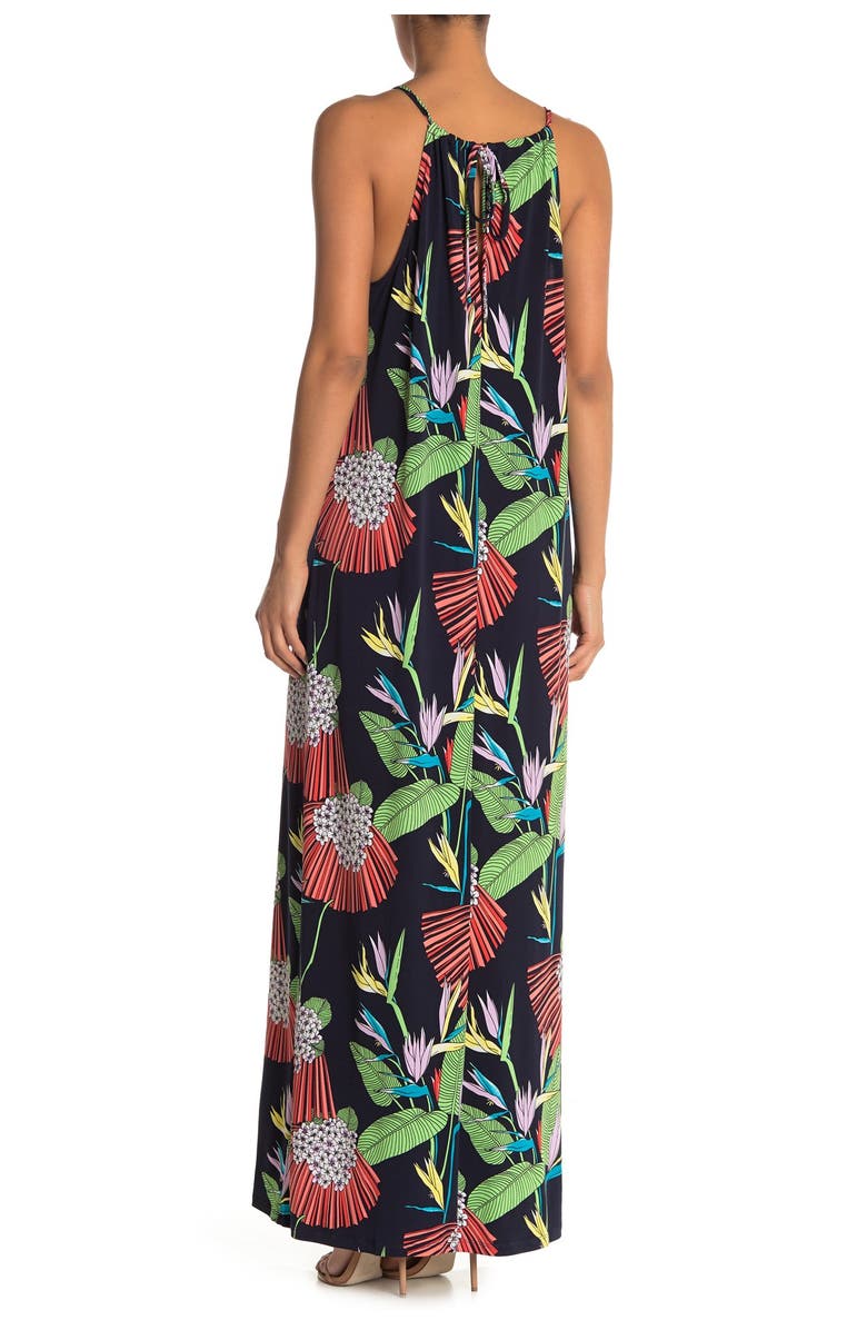 trina Trina Turk Mlian Tropical Halter Neck Maxi Dress, Alternate, color,