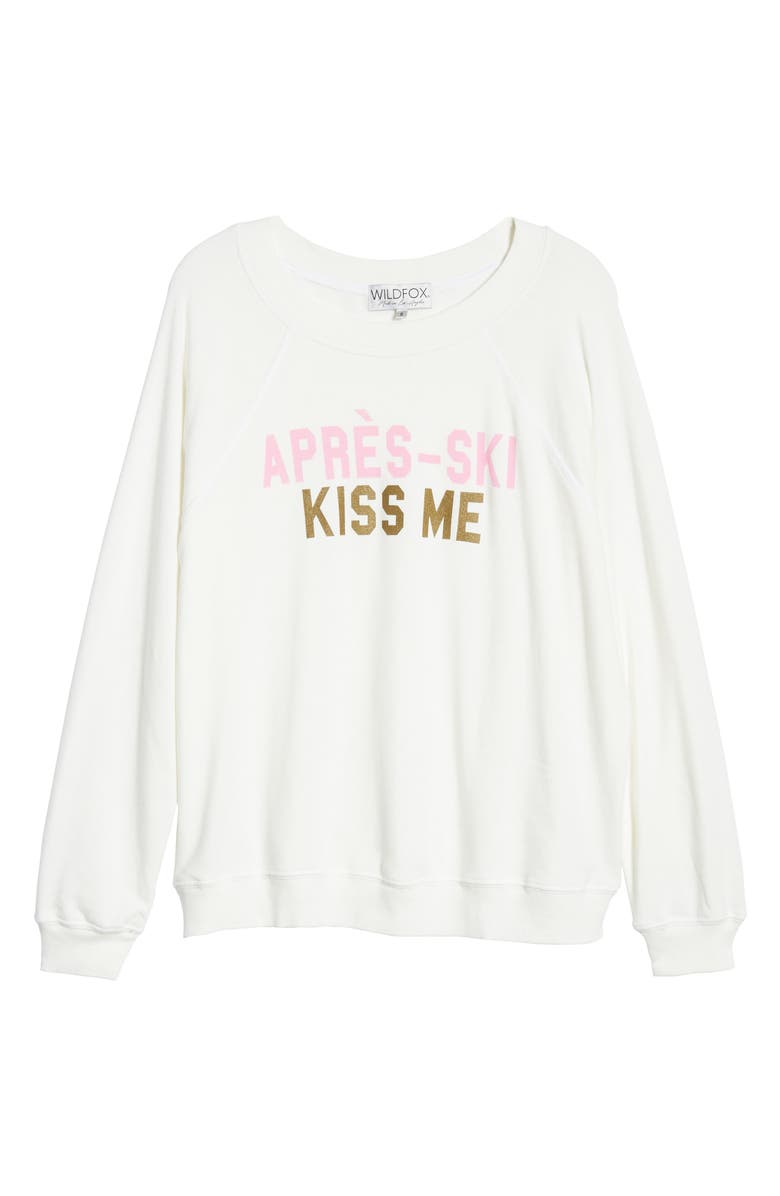 Wildfox Aprés Ski Kiss Me Cotton Sweatshirt, Alternate, color, 