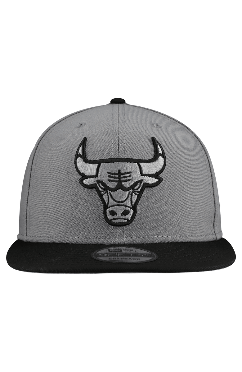 New Era Men's New Era  Gray Chicago Bulls Core Logo Storm Gray Two-Tone 9FIFTY Snapback Hat, Alternate, color, Gray