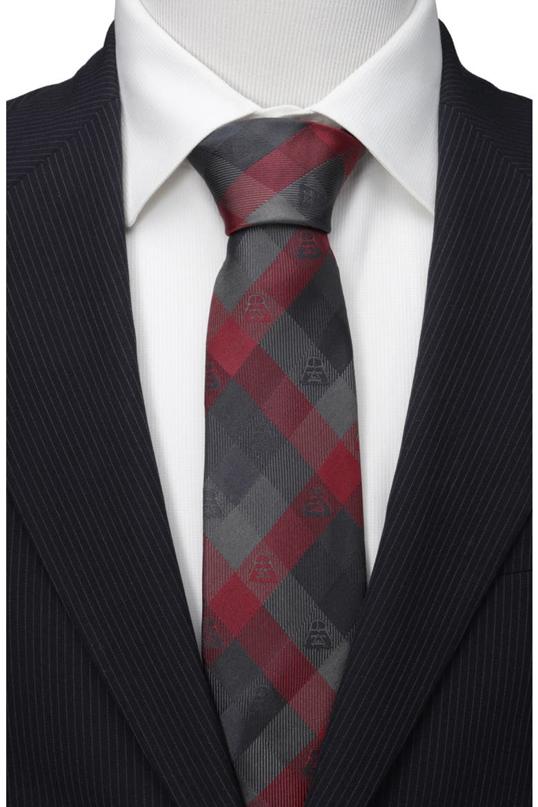 Star Wars™ - Darth Vader Red Plaid Silk Tie, Alternate, color, RED