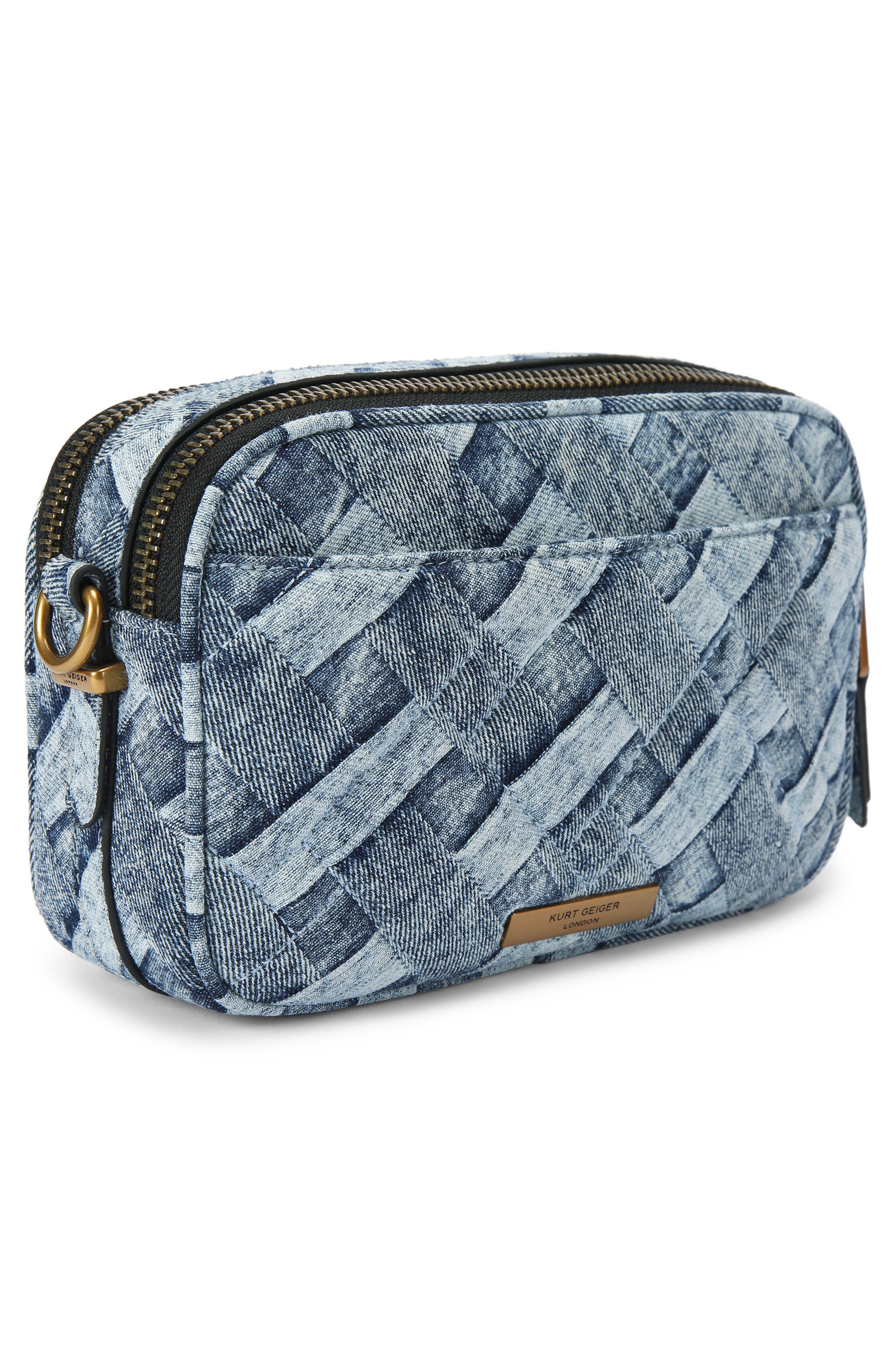 Kurt Geiger London Kensington Denim Camera Crossbody Bag, Alternate, color, Navy