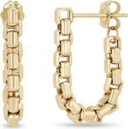 Zoë Chicco Large Box Chain Hoop Earrings