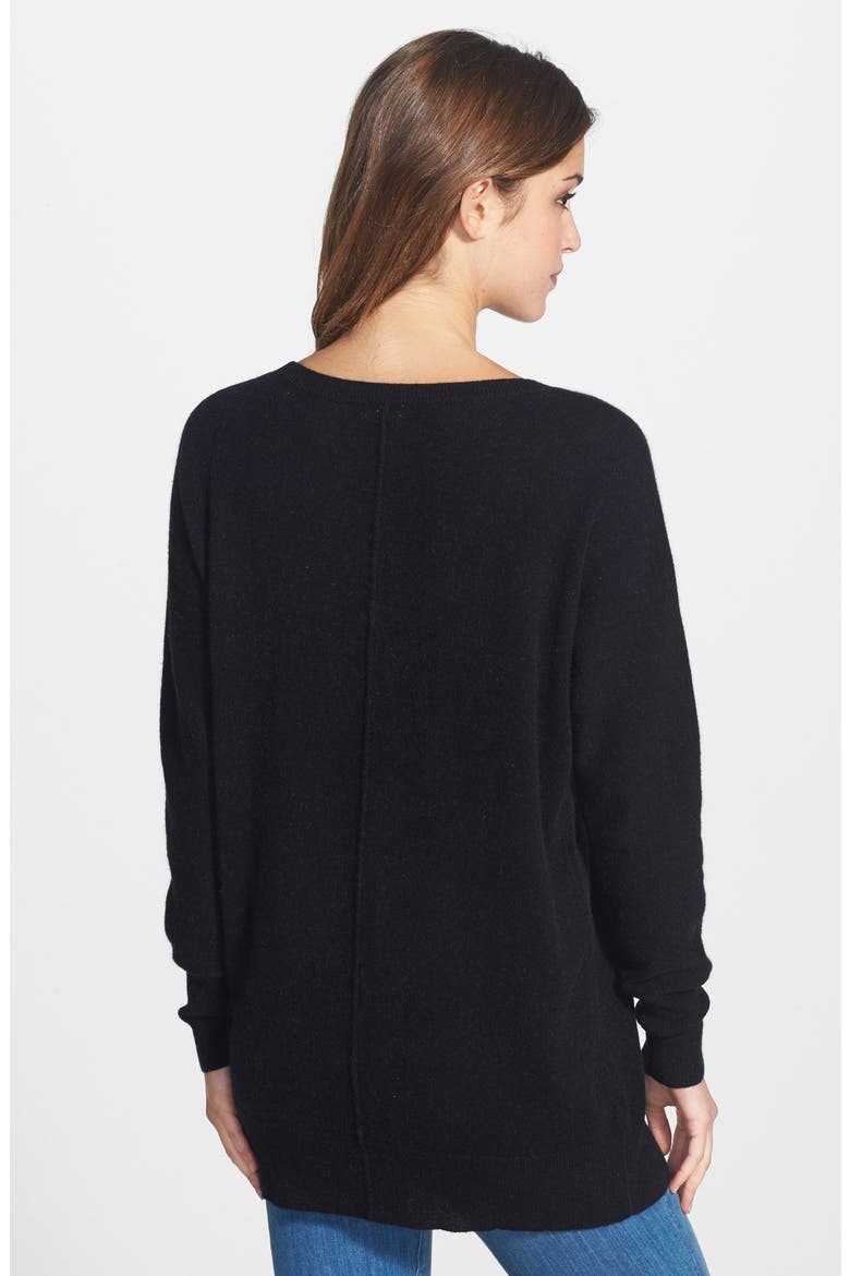 Dolman Sleeve Cashmere Tunic, Alternate, color, BLACK
