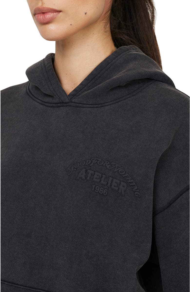 Good For Nothing Float Washed  Relaxed Pullover Hoodie, Alternate, color, Black
