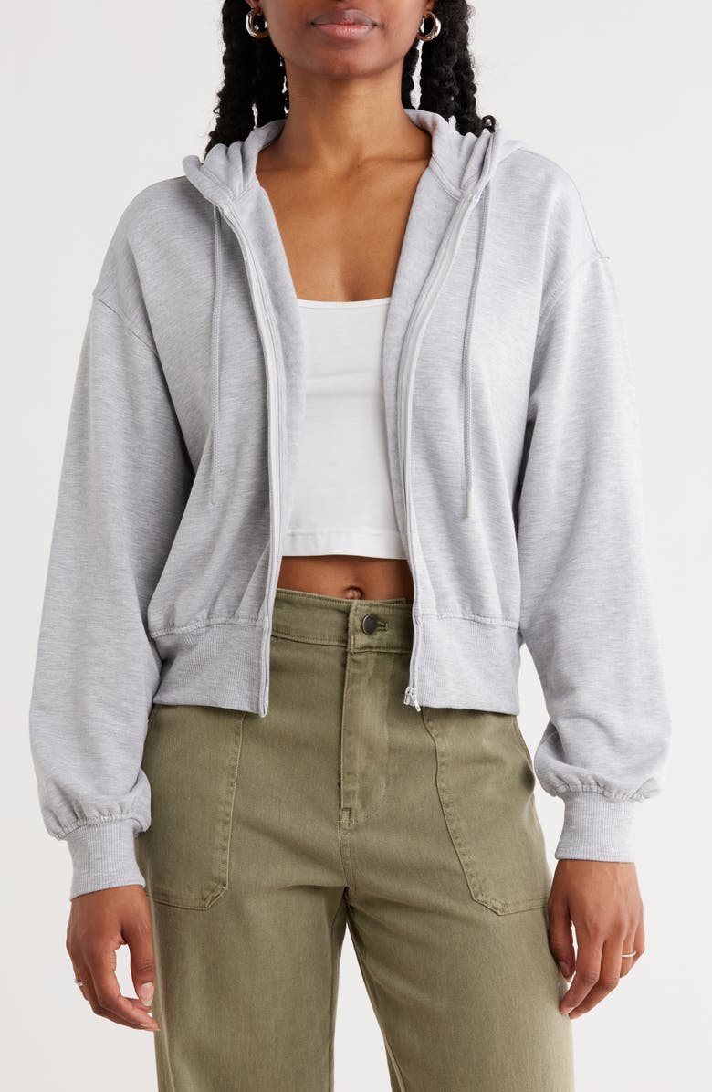 Abound Loved Fleece Zip Hoodie, Main, color, Grey Soft Heather