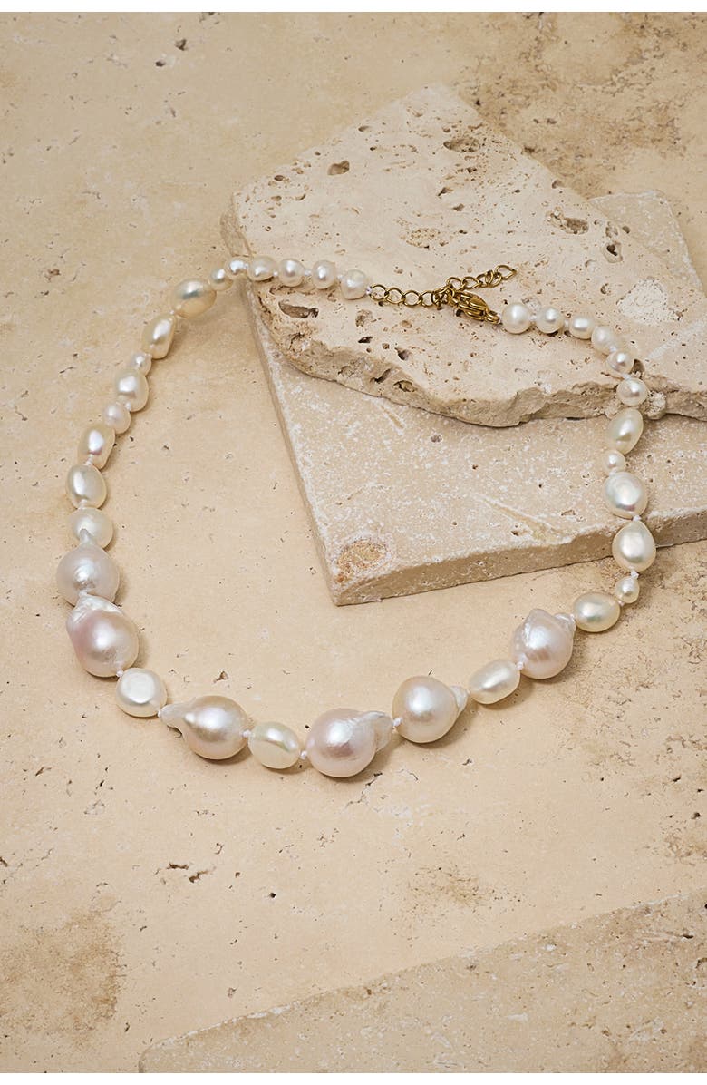 Untamed Petals Brit Necklace, Main, color, Ivory