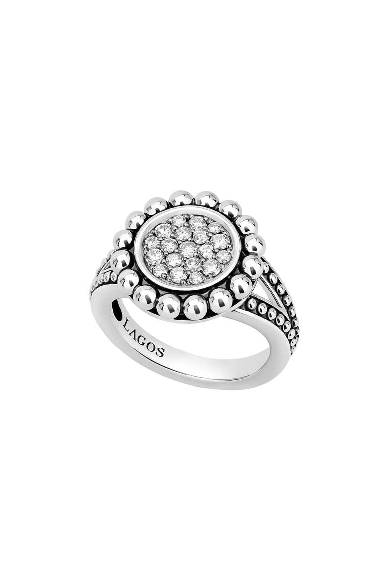 Caviar Spark Diamond Ring, Main, color, SILVER/ DIAMOND